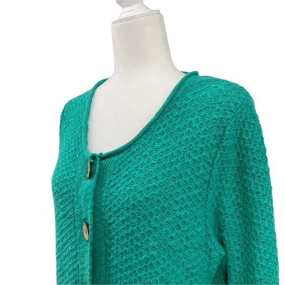 Habitat Clothes to Live In Teal Button Cardigan Sweater - Picture 4 of 9